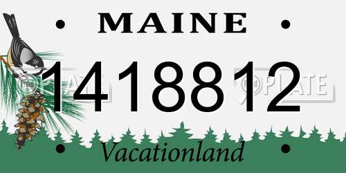 1418812 Maine License Plate