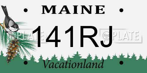 141RJ Maine License Plate