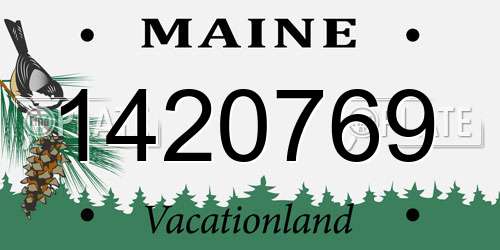 1420769 Maine License Plate