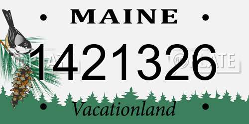 1421326 Maine License Plate