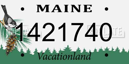 1421740 Maine License Plate
