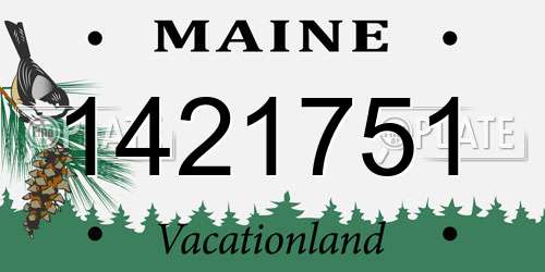 1421751 Maine License Plate