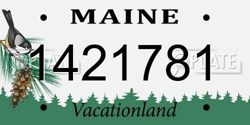 1421781 Maine License Plate