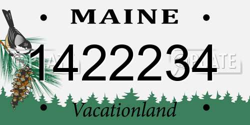 1422234 Maine License Plate