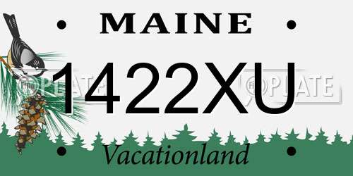 1422XU Maine License Plate