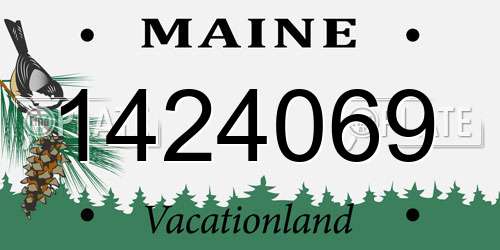 1424069 Maine License Plate
