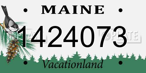 1424073 Maine License Plate