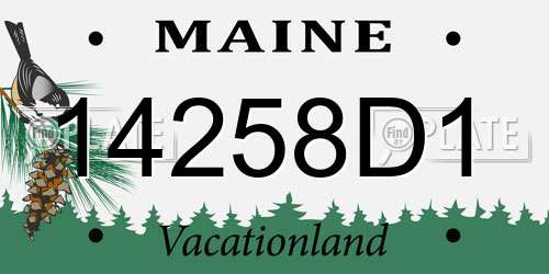 14258D1 Maine License Plate