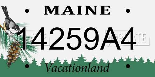 14259A4 Maine License Plate