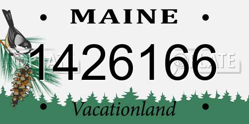 1426166 Maine License Plate