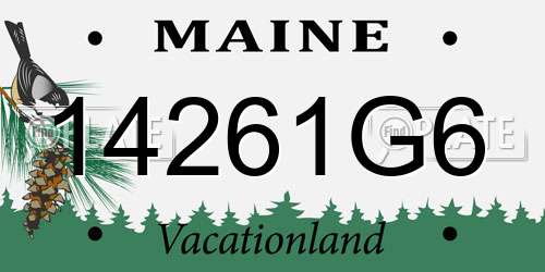 14261G6 Maine License Plate