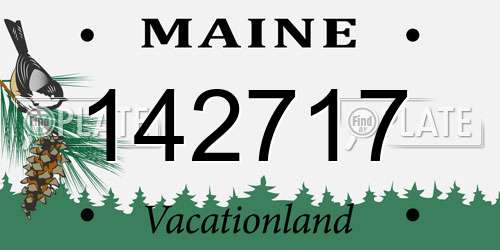 142717 Maine License Plate