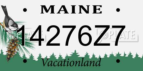 14276Z7 Maine License Plate