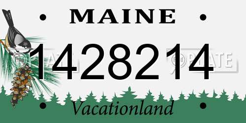 1428214 Maine License Plate