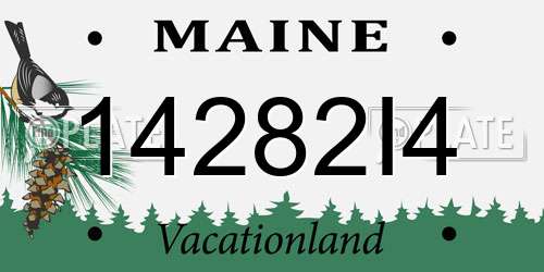 14282I4 Maine License Plate