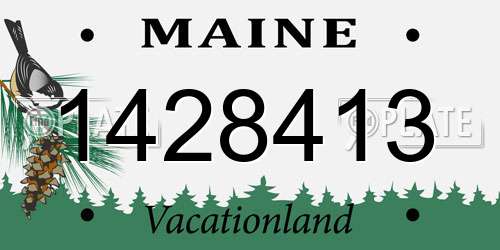 1428413 Maine License Plate