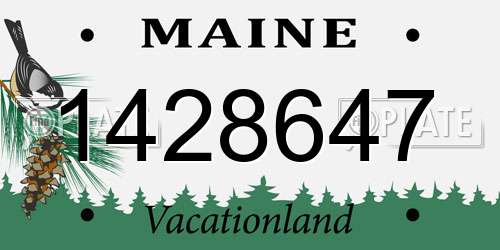 1428647 Maine License Plate
