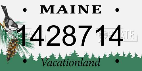1428714 Maine License Plate