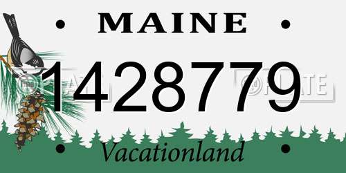 1428779 Maine License Plate