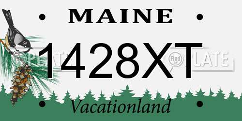 1428XT Maine License Plate