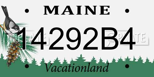 14292B4 Maine License Plate