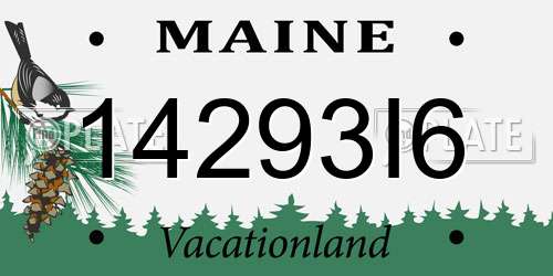 14293I6 Maine License Plate