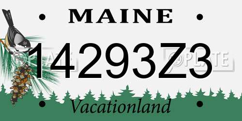 14293Z3 Maine License Plate