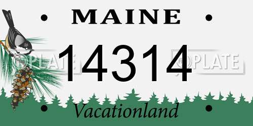 14314 Maine License Plate