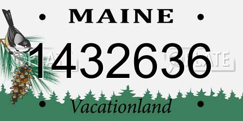1432636 Maine License Plate