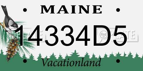 14334D5 Maine License Plate