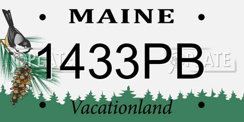 1433PB Maine License Plate