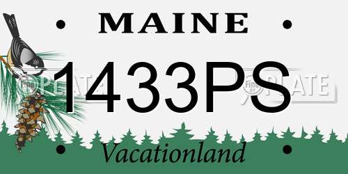 1433PS Maine License Plate