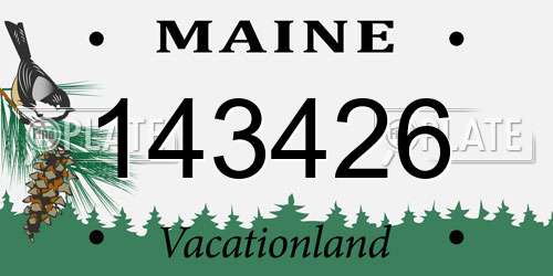 143426 Maine License Plate