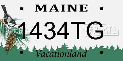 1434TG Maine License Plate
