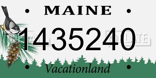 1435240 Maine License Plate