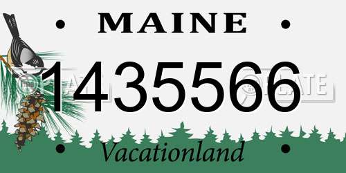 1435566 Maine License Plate