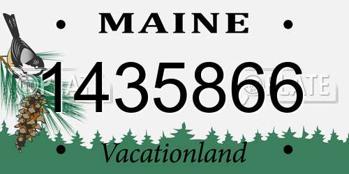 1435866 Maine License Plate