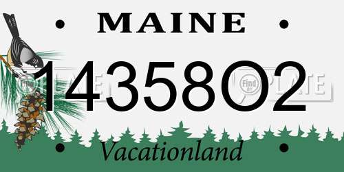 14358O2 Maine License Plate