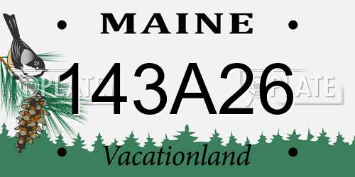 143A26 Maine License Plate