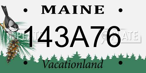 143A76 Maine License Plate