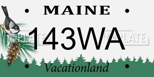 143WA Maine License Plate