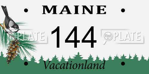 144 Maine License Plate