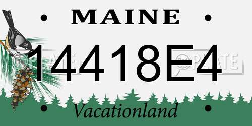 14418E4 Maine License Plate