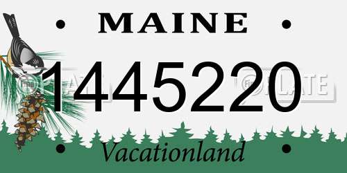 1445220 Maine License Plate