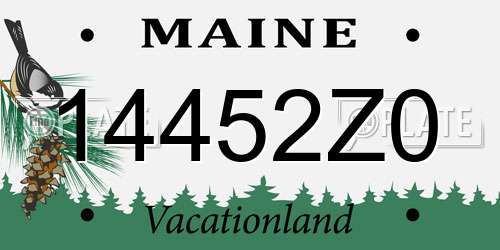 14452Z0 Maine License Plate