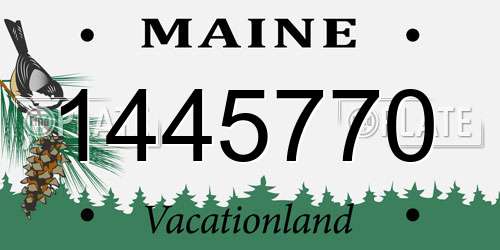 1445770 Maine License Plate