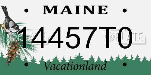 14457T0 Maine License Plate