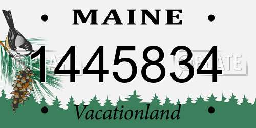 1445834 Maine License Plate