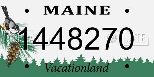 1448270 Maine License Plate