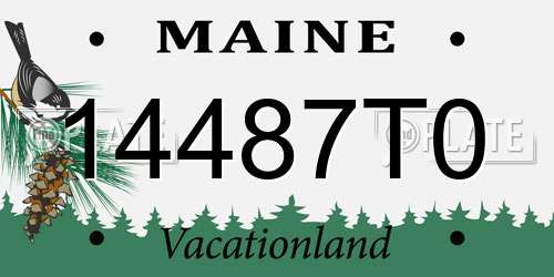 14487T0 Maine License Plate